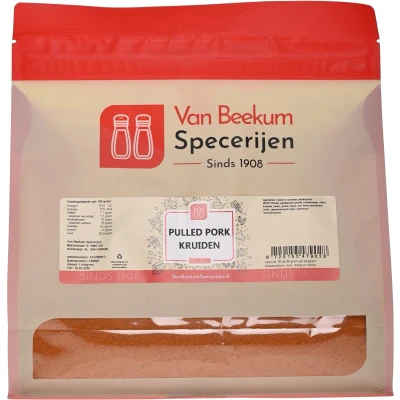 Afbeelding van Van Beekum Specerijen Pulled Pork Kruiden 1 kilo (hersluitbare stazak)