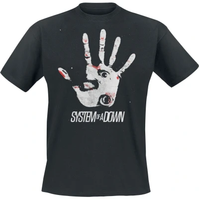 Afbeelding van System Of A Down Hand Eye T shirt zwart L Katoen Band merch, Bands