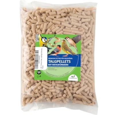 Afbeelding van UGF Premium niervetpellets met meelwormen 500g, Vogelvoer wilde vogels het hele jaar door, Talgpellets voor