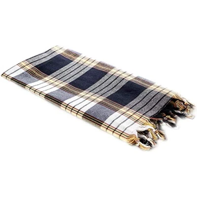 Afbeelding van Carenesse Hamamdoek Classic 80 x 170 cm I Hamam handdoek 100% katoen absorberend &amp; sneldrogend pestemal/fouta zwart geruit strandlaken / saunahanddoek met kleine verpakkingsmaat