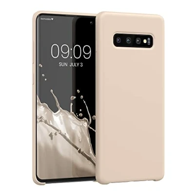 Afbeelding van kwmobile telefoonhoesje geschikt voor Samsung Galaxy S10 Plus / S10+ Hoesje met siliconen coating Smartphone case in zoet glazuur