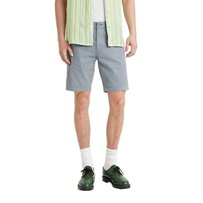 Afbeelding van Levi&#039;s heren Straight fit korte chino met steekzakken in de kleur Staalblauw, maat: W30