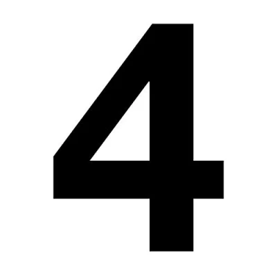 Afbeelding van kfz_673_4 Cijfersticker nr. 4 in zwart, hoogte 10 cm, zelfklevend huisnummer, cijfer om op te plakken, voor buiten, brievenbus, deur, weerbestendig