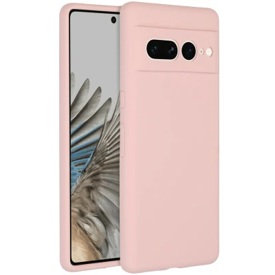 Afbeelding van Google Pixel 7 Pro Hoesje Siliconen en TPU (zacht) Accezz Softcase/Backcover Roze Telefoonhoesje