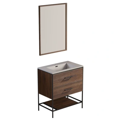 Afbeelding van Differnz Industrial badmeubelset 75cm bruin