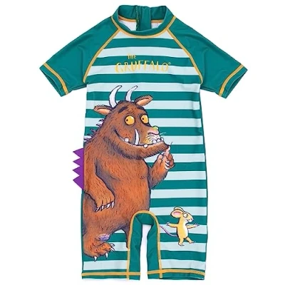 Afbeelding van The Gruffalo Boys Surfpak Badpak Meisjes Peuters Muis Woodland Personages Gestreept Groen Zwemkostuum Geanimeerde TV Show Book Merchandise