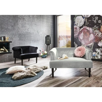 Afbeelding van ATLANTIC home collection 1,5 zitsbank Charlie XXL fauteuil met fluwelen hoes, golfvering
