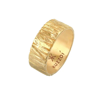 Afbeelding van Kuzzoi Vintage LOOK Ring goldcoloured, Heren, Maat: 62, Gold coloured