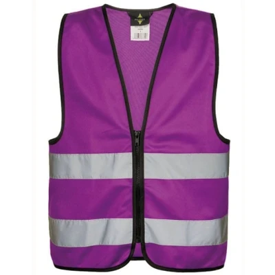 Afbeelding van Korntex Kids ́ Hi Vis Safety Vest With Front Zipper Aalborg KX201 Violett