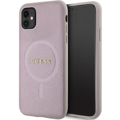 Afbeelding van Bescherming Guess GUHMN61PSAHMCP iPhone 11 / Xr 6.1&quot; pink hardcase Saffiano MagSafe