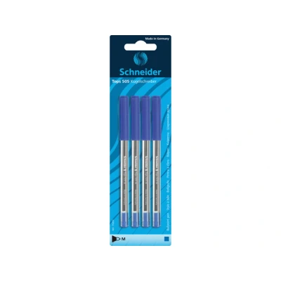 Afbeelding van Balpen Schneider Tops 505 M blister a 4 stuks blauw