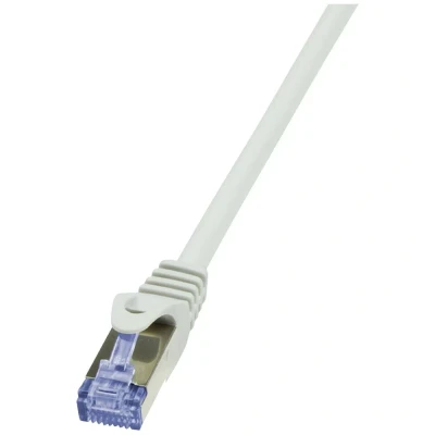 Afbeelding van LogiLink CQ3122S RJ45 Netwerkkabel, patchkabel CAT 6A S/FTP 30 m Grijs Snagless, Vlambestendig, Afscherming totaal, Hal