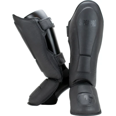 Afbeelding van Super Pro Combat Gear Lederen Scheenbeschermer Guardian Grijs Large