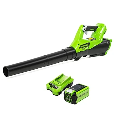 Afbeelding van Greenworks G40ABK2 Accu Axiaal Bladblazer met Cruise Control, 177 km/u, 11,05 m3/min, 40V 2Ah &amp; Lader