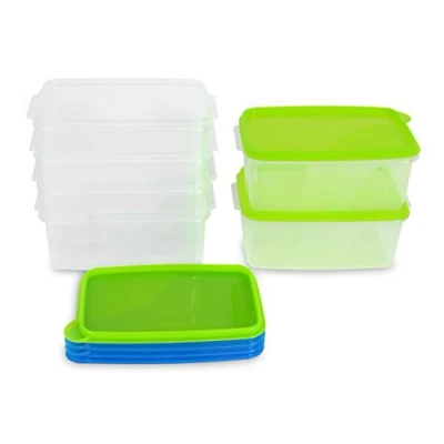 Afbeelding van Kigima Vershouddoos vriezer 0,75 l, rechthoekig, 15 x 10 7 cm, blauw en groen, 6 stuks