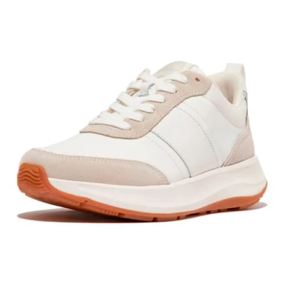 Afbeelding van Fitflop Vrouwen F Mode Flow Stof/Suede/Lederen Flatform Sneakers Schoen, Urban Wit Mix, 37 EU