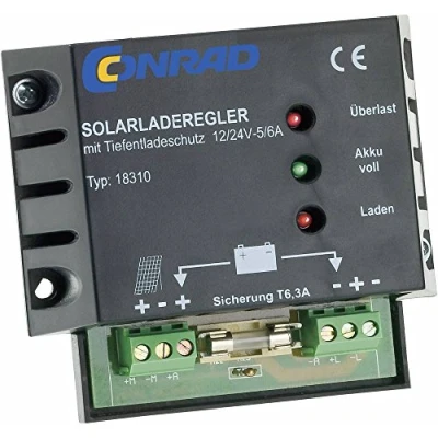 Afbeelding van 18310 Laadregelaar voor zonne energie PWM 12 V, 24 V 6 A