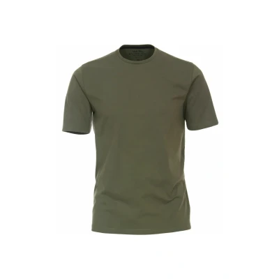 Afbeelding van Redmond Casual Regular Fit T Shirt ronde hals olijf, Effen