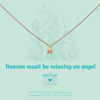 Afbeelding van Heart to Get Ketting met hanger RoséGoud Vleugels