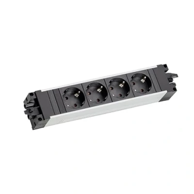Afbeelding van Bachmann stekkerdoos met Wieland GST18® installatiestekker en 4 contacten / zwart/zilver
