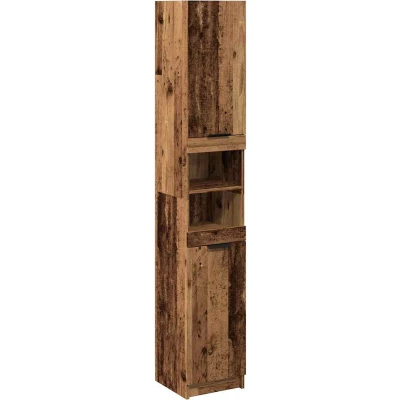 Afbeelding van Badkamerkast 32x34x188,5 cm bewerkt hout oud houtkleurig