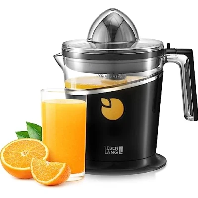 Afbeelding van LEBENLANG Elektrische sappers, 800 ml en verstelbare zeef, sinaasappelpers, citruspers, citroenpers, fruitpers, elektronische oranje juicer