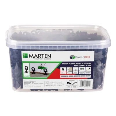 Afbeelding van MARTEN Reserveclips voor nivelleringssysteem clips 1,5 mm nivelleringsset tegels tegeldikte 7 15 premium set met 900 stuks in emmer tegelleghulp (reserveclips stuks)