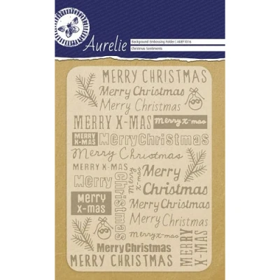 Afbeelding van Aurelie Christmas Sentiments Background Embossing Folder AUEF1016