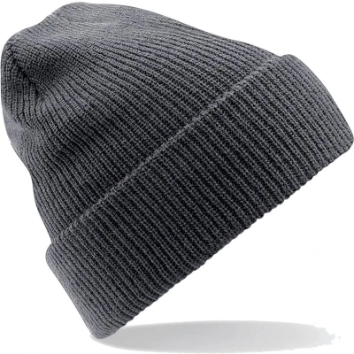 Afbeelding van Gebreide Heritage Beanie Graphite Grey wintermuts voor volwassenen Damesmutsen / herenmutsen 100% polyacryl