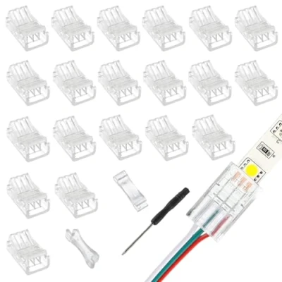 Afbeelding van EPLZON 3 Pin 10 mm LED COB Light Band Connector to Line Snelle RGB Adapter Duidelijke Spoorverlichting Slot Free voor 5050 (20st)