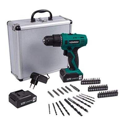 Afbeelding van VONROC Accuboormachine 12V met 46 accessoires en 2 accu&quot;;s in koffer