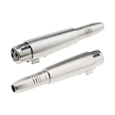 Afbeelding van ECSiNG 2x 3 Pins XLR naar 1/4 Adapters Vrouwelijk 6.35mm Vrouwelijke Mono Plug Socket Conversie Connector Stereo Audio Microfoon Mic Adapter Converter voor Zilver
