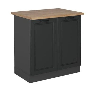 Afbeelding van Vicco Wastafelkast R Line, Antraciet landhuis/Antraciet, 80 cm , WB Eik