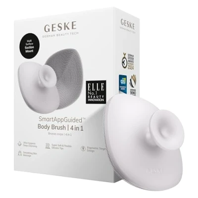 Afbeelding van GESKE Body Brush 4 in 1 Reinigingsborstel voor het hele lichaam Dieptereiniging Zachte siliconen borstelharen Ergonomisch ontwerp met twee vingers Reinigingen en massages