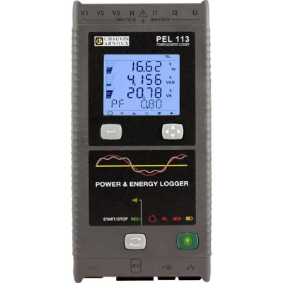 Afbeelding van Chauvin Arnoux PEL 113 Netwerkanalyser 3 fasig Met logger, Energiemetingen, Belastinganalyse, Online metingen