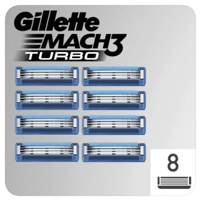 Afbeelding van Gillette Mach3 Turbo scheermesjes voor heren, 8 stuks