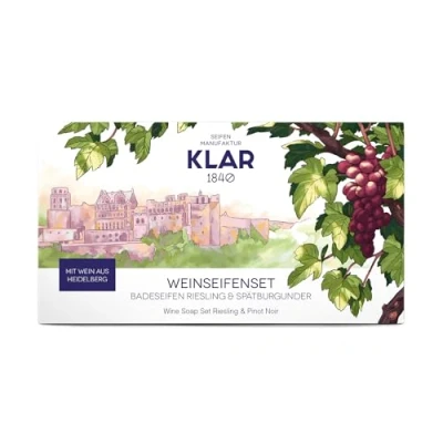 Afbeelding van Klar Seifen Wijnzeepset, palmolievrij, met twee zepen, geschikt voor normale huid, zeep 11320