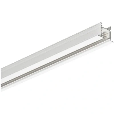 Afbeelding van Eutrac 1001531 2 230V railsysteemcomponenten Stroomrail 3 Phasen Einbauschiene weiss 2m Wit