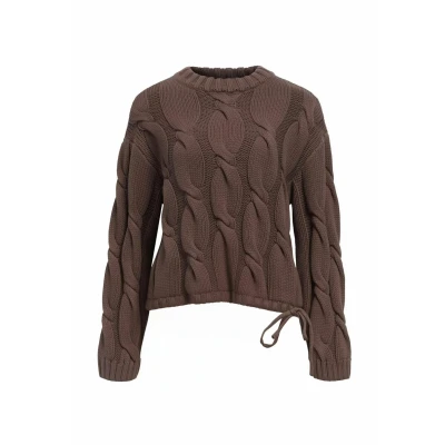 Afbeelding van Object Strick Trui, Dames, Maat: XS, Seal brown