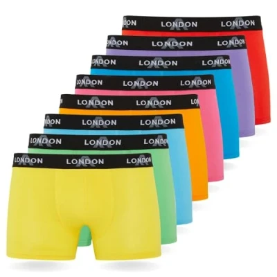 Afbeelding van FM London 8PACK Fitted Hipsters Boxer Shorts Onderbroeken, Heren, Maat: XL, Neon