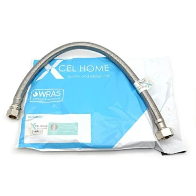 Afbeelding van Xcel Home™ 1x WRAS Goedgekeurd 15mm Compressie x 3/4&quot; BSP (500mm Lang) Flexibele Tap Connector Pijpen Monobloc Mengkraan Connectoren Keuken Gootsteen/Badkamer Wastafel Roestvrij Staal Gevlochten