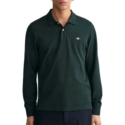Afbeelding van Gant Rugger Pique Polo Donkergroen Regular fit Heren Poloshirt Maat L
