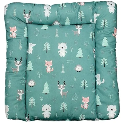 Afbeelding van TupTam Baby Aankleedkussen met Patronen, Bos/Vos/Ree/Egel/Beertje/Groen, 70 x cm
