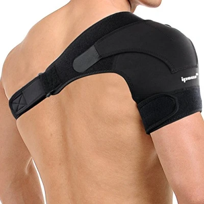 Afbeelding van ipow Verstelbare Schouder Ondersteuning Brace voor Links/Rechts met Compressie Mouw Wraps Rotator Manchet AC Gedepareerde Pijn Relief, L