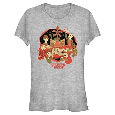 Afbeelding van Stranger Things Vrouwen DND Group T shirt met korte mouwen, Heather Grey, M, M