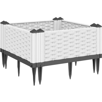 Afbeelding van Plantenbak met pinnen 42,5x42,5x28,5 cm polypropeen wit