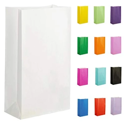 Afbeelding van Thepaperbagstore 15 Witte papieren feesttassen 14x24.5x7cm Kleurrijke cadeautassen voor kinder en volwassenfeesten, verjaardagen, bruiloften, babyshowers, vrijgezellenfeesten snoep