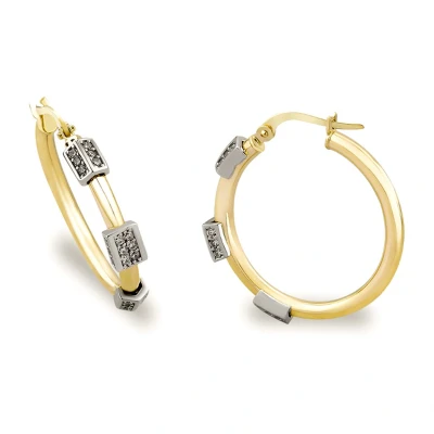 Afbeelding van Juwelier Zwartevalk 14 karaat gouden bicolor oorbellen met zirkonia 12.340/26mm