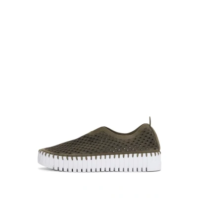 Afbeelding van Ilse Jacobsen Tulip Instappers, Dames, Maat: 36, Deep olive Kunststof/ nylon