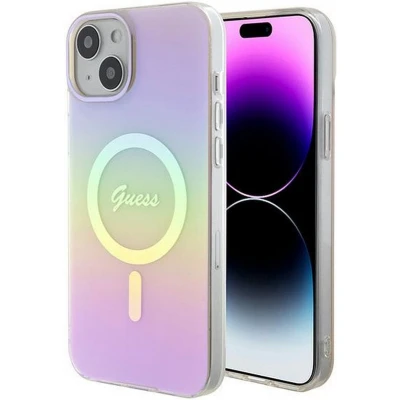 Afbeelding van Guess Iridescent Back Case (MagSafe Compatible) Geschikt voor Apple iPhone 15 Plus (6.7&quot;) Roze